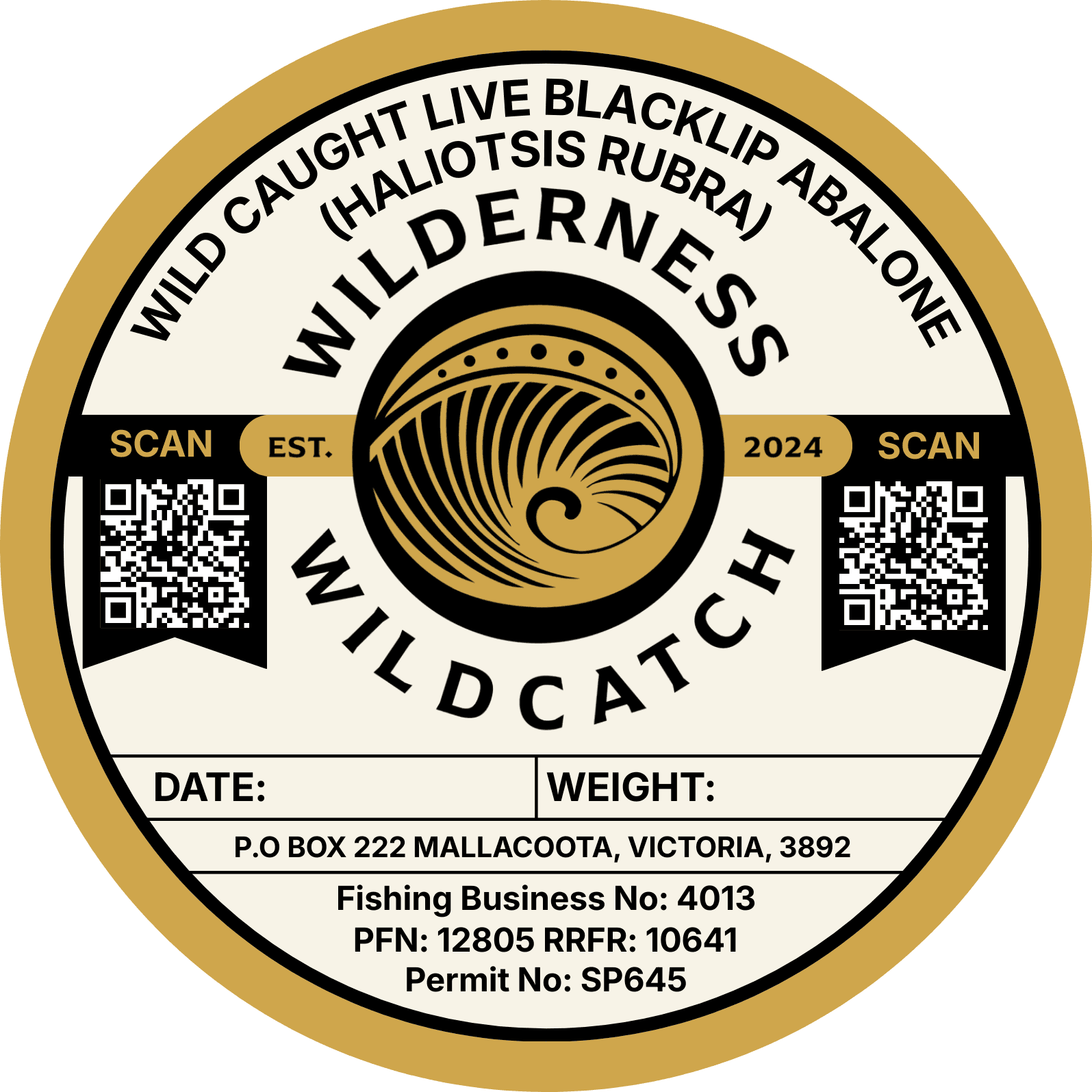 Wilderness Wild Catch QR traceability sticker